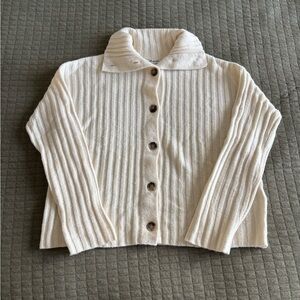 Madewell Cream Ribbed Cardigan